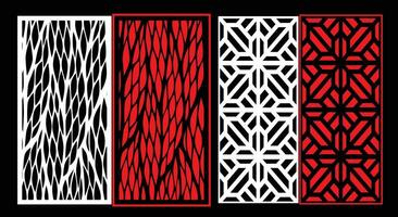 Decorative wall panels set Jali design CNC pattern, vector