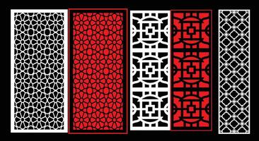 decorativo pared paneles conjunto jali diseño cnc patrón, vector