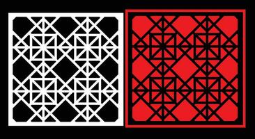 Decorative wall panels set Jali design CNC pattern, vector