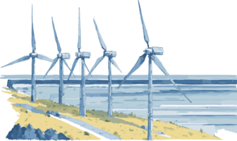 Wind energy eco friendly AI generative png