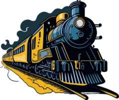 Train on railway png