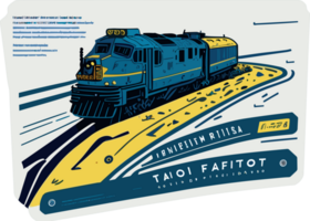 tarjeta postal tren en ferrocarril ai generativo png