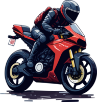 motociclista su motocicletta ai generativo png