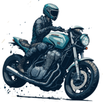 motorista en moto ai generativo png