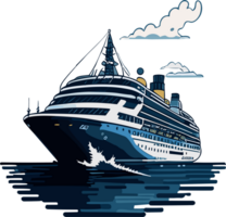 Cruise ship on the sea AI generative png