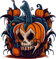 Jack o lantern Halloween pumpkin AI generative png