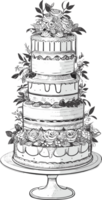 Celebratory Confections A Culinary Journey Through Wedding Cake Delights AI generative png