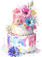 Joyful Layers Embracing the Magic of Birthday Cake Creations AI generative png