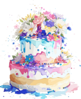 Joyful Layers Embracing the Magic of Birthday Cake Creations AI generative png