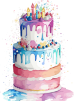 Joyful Layers Embracing the Magic of Birthday Cake Creations AI generative png