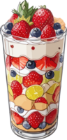 Glass-Crafted Goodness Embracing the Beauty of Fruit Parfait AI generative png