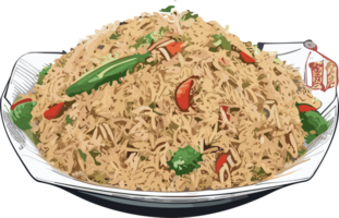 smakrik fusion en kulinariska resa genom friterad ris ai generativ png