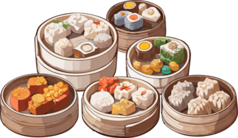 Dim Sum Delicacies A Gastronomic Adventure AI generative png