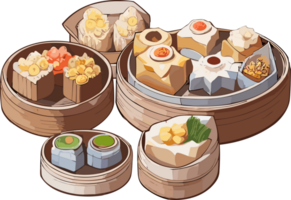 Dim Sum Delicacies A Gastronomic Adventure AI generative png