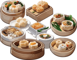 Dim Sum Delicacies A Gastronomic Adventure AI generative png