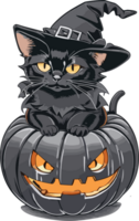 midnatt magi fattande de svart katt halloween festival ai generativ png