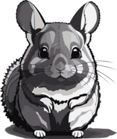 encantador chinchilla encantador bola de pelusa de monería ai generativo png