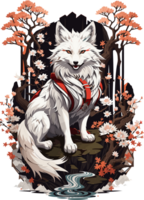 Mystical Kitsune Enigmatic Charms of the Fox Spirit AI generative png