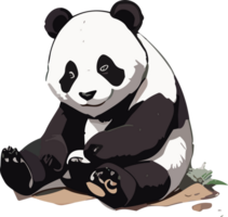 linda panda paisaje de ensueño estético expresiones de deleite ai generativo png