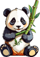 schattig panda droomlandschap esthetisch uitdrukkingen van genot ai generatief png