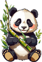 linda panda paisaje de ensueño estético expresiones de deleite ai generativo png