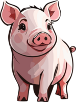 Sweet Piglet Whimsy Exploring the World of Cute Pink Pigs AI generative png