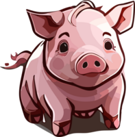 Sweet Piglet Whimsy Exploring the World of Cute Pink Pigs AI generative png