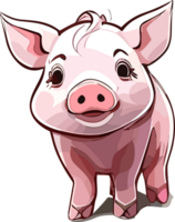 Sweet Piglet Whimsy Exploring the World of Cute Pink Pigs AI generative png