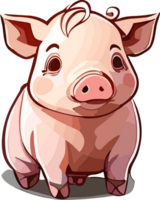 Sweet Piglet Whimsy Exploring the World of Cute Pink Pigs AI generative png