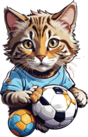 adorabile felino calcio il giocoso mondo di carino gatto atleti ai generativo png