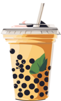 Sipping Delight Discovering the Joy of Bubble Tea AI Generative png