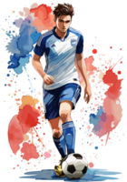 Kick and Conquer Aesthetic Explorations of Soccer Player Mastery AI generative png