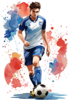 Kick and Conquer Aesthetic Explorations of Soccer Player Mastery AI generative png