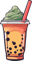 Sipping Delight Discovering the Joy of Bubble Tea AI Generative png