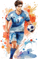 Kick and Conquer Aesthetic Explorations of Soccer Player Mastery AI generative png