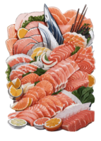 Culinary Canvas Elevating Sashimi's Delicacies through Imagery AI generative png