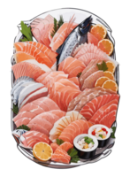 Culinary Canvas Elevating Sashimi's Delicacies through Imagery AI generative png