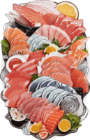 Culinary Canvas Elevating Sashimi's Delicacies through Imagery AI generative png