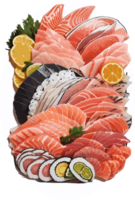 Culinary Canvas Elevating Sashimi's Delicacies through Imagery AI generative png