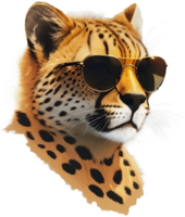 Cool Cheetah Sporting Stylish Shades Wild Fashion Statement AI Generative png