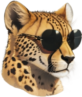 Cool Cheetah Sporting Stylish Shades Wild Fashion Statement AI Generative png