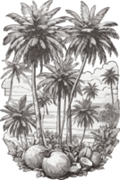 Palmen von Frieden Kokosnuss Baum Kunst zu bereichern Ihre Raum ai generativ png