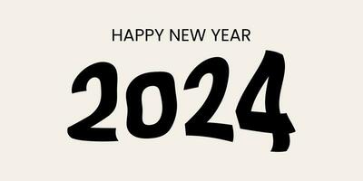 nosotros deseo usted un contento nuevo año 2024 con negro saludo tarjeta vector
