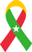 3D Flag of Myanmar on ribbon. png