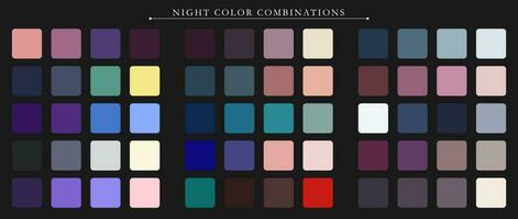 Night palette. Trend color palette guide template. An example of a color palette. Forecast of the future color trend. Match color combinations. Vector graphics. Eps 10.