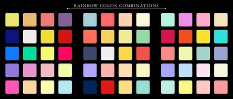 Rainbow palette. Trend color palette guide template. An example of a color palette. Forecast of the future color trend. Match color combinations. Vector graphics. Eps 10.