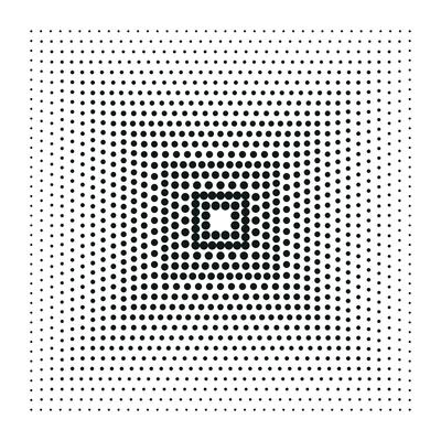 Halftone rectangles, halftone dots pattern. Vector halftone geometric dots.