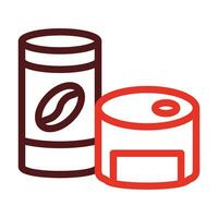 Canned Food Thick Line Two Color Icons For Personal And Commercial Use. vector