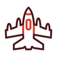 Jet Thick Line Two Color Icons For Personal And Commercial Use. vector