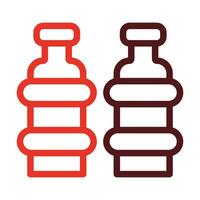 Two Bottles Thick Line Two Color Icons For Personal And Commercial Use. vector